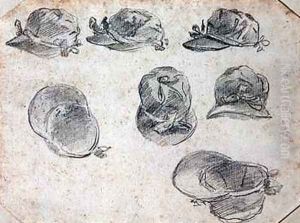 Seven Studies of Jockeys Caps by Sawrey Gilpin
