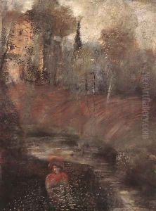 Ancíent Garden 1913 by Lajos Gulacsy