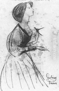 Ilona and the Sparrow by Lajos Gulacsy