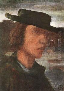 Self-portrait with Hat 1908-12 by Lajos Gulacsy