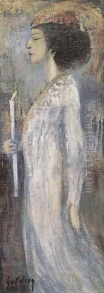 Woman with Candle 1910s - view 1