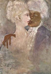 The Mulatto and the Sculpturesque White Woman 1910-13 by Lajos Gulacsy