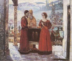 The Betrothal of Mary 1903 by Lajos Gulacsy