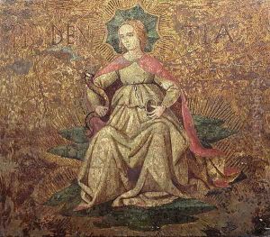 Allegory of Prudence, end panel of a cassone c.1460-65 by Apollonio di Giovanni