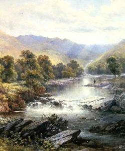 An Angler in a River Valley