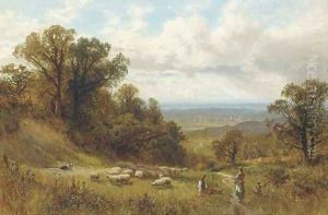 Young shepherd and maid in a landscape Young shepherd and maid in a landscape