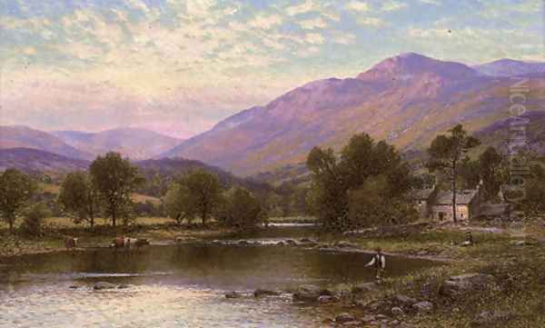 An angler on the Derwent, Cumberland - view 1