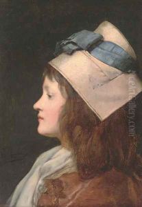 Portrait of a young girl, in profile by Jules Adolphe Goupil