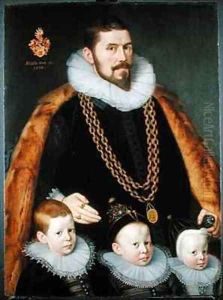 A Pair of Family Portraits 2 by Gortzius Geldorp