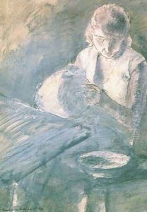 Woman at the Table by Leopold Gottlieb