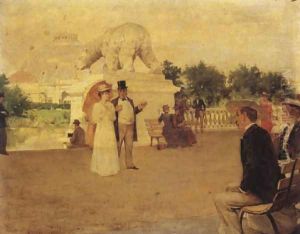 View of the horticulture building from Wooded Island, the World's Columbian Exposition, Chicago, 1893
