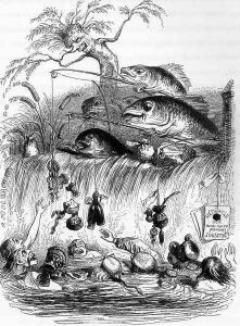 Fish Fishing for People 1844 by Jean-Jacques Grandville