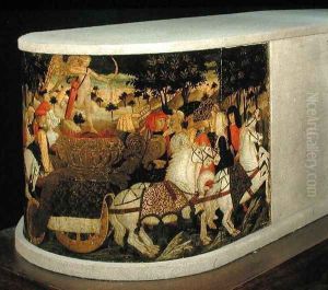 Triumph of Love, inspired by Triumphs by Petrarch 1304-74 by Giovanni di ser Giovanni Guidi (see Scheggia)
