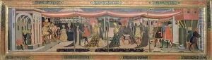 Frontal from the Adimari Cassone depicting a wedding scene in front of the Baptistry, c.1450 by Giovanni di ser Giovanni Guidi (see Scheggia)