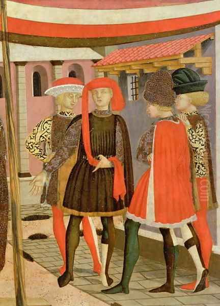 Frontal from the Adimari Cassone, detail of four men, c.1450 - view 1