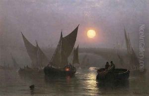 Battersea Bridge, London by Charles Henry Gifford