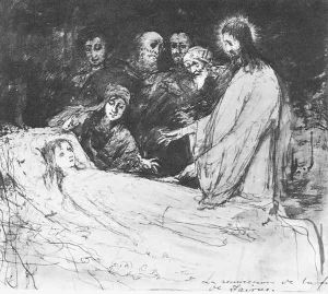 The Ressurrection of the Daughter of Jairus c. 1880 by Jeno Gyarfas