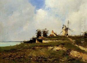 A Coastal Landscape With Windmill by Jean Baptiste Antoine Guillemet