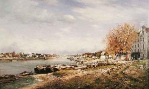View of the Port of Bercy Paris by Jean Baptiste Antoine Guillemet