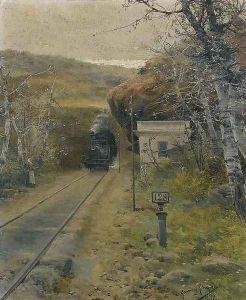 The steam train by Manuel Garcia y Rodriguez