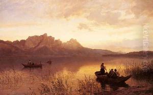 Drachenwand On The Mondsee by Hans Fredrik Gude