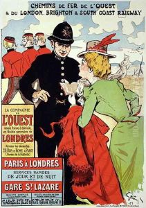 Reproduction of a Poster Advertising Trains from Paris to London Reproduction of a Poster Advertising Trains from Paris to London