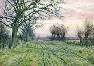 A Fenland Lane with Pollarded Willows by William Fraser Garden