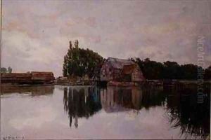 Old Barns at Houghton near Durham by William Fraser Garden