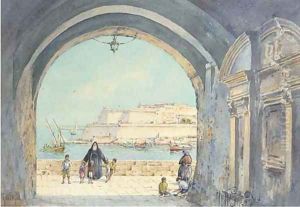 Figures on the fortress walls, Valetta, Malta by Angelos Giallina