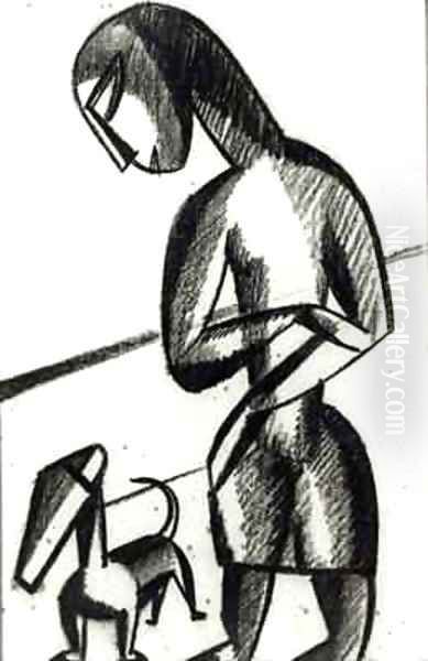 Woman and Dog - view 1