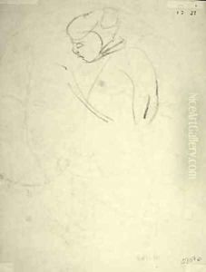 Study of a Woman looking down