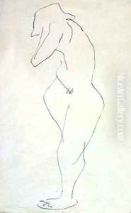 Sophie Nude turning away