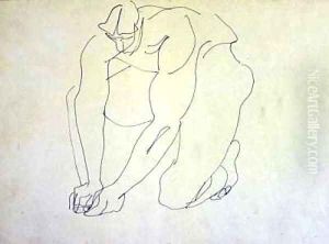 Male Nude Kneeling I by Henri Gaudier-Brzeska