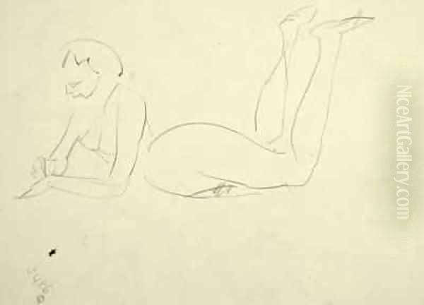 Nude Girl Laying on Floor - view 1