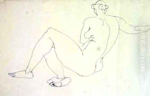 Reclining Female Nude from Back by Henri Gaudier-Brzeska