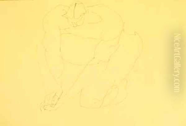 Nude Male Kneeling II - view 1