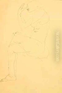 Sophie nude seated legs crossed by Henri Gaudier-Brzeska