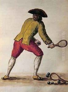 Nobleman playing racquets by Jan van Grevenbroeck