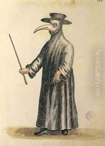 Venetian Doctor during the time of the plague by Jan van Grevenbroeck