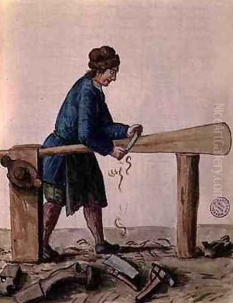 Venetian Carpenter Carving Gondola Oars Venetian - view 1