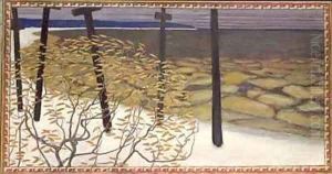 Autumn the five crosses by Akseli Valdemar Gallen-Kallela