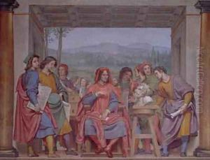 Lorenzo de Medici 1449-92 surrounded by artists by Giovanni Giovanni da San (Mannozzi)