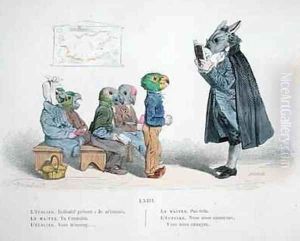 Conjugate the present indicative I am bored by Jean-Jacques Grandville