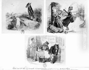 Illustration for The Wolf and the Lamb by Jean-Jacques Grandville