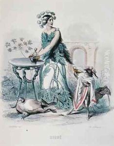The Hemlock from Les Fleurs Animees by Jean-Jacques Grandville
