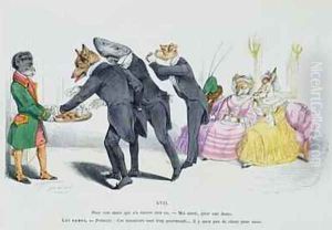 These gentlemen are so greedy by Jean-Jacques Grandville