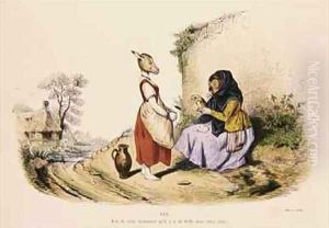 An Owl telling the fortune of a Donkey by Jean-Jacques Grandville