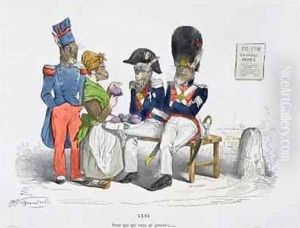 Who do you take me for caricature from Les Metamorphoses du Jour series by Jean-Jacques Grandville