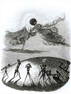 The Sun Embraces the Moon Eclipse of the Sun by Jean-Jacques Grandville