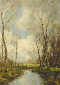 A brook in a forest by Arnold Marc Gorter